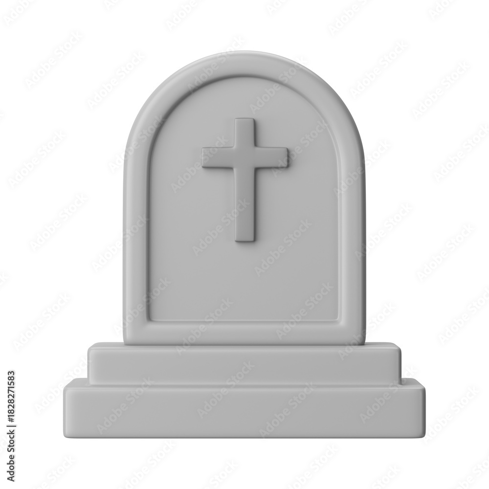 Obraz premium PNG 3D tombstone, element illustration, transparent background