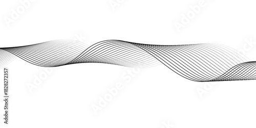 Abstract vector background with black wavy lines. EPS10