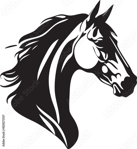 Cheval buste tête Silhouette