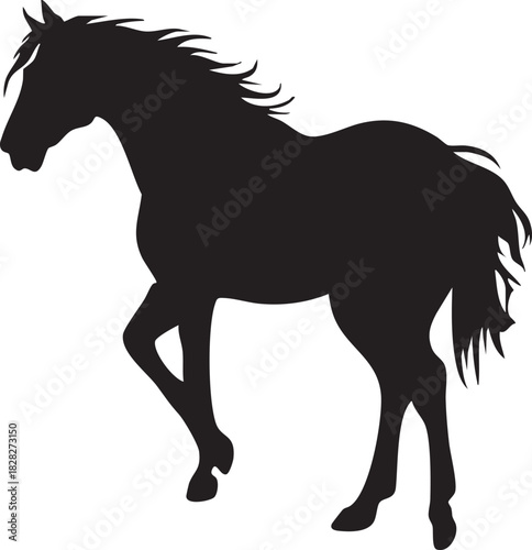 Cheval sauvage de profil Silhouette