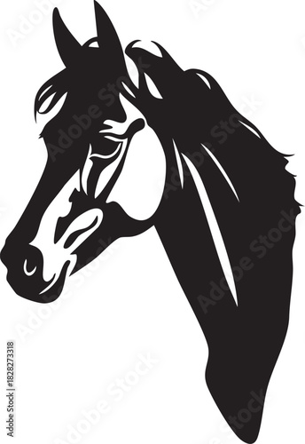 Cheval Tête Noire Silhouette