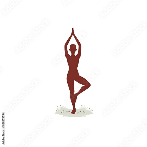Yoga Pose Silhouette – Mindfulness and Balance Illustration