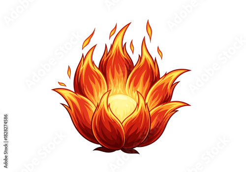 Fiery Lotus Flower Symbol