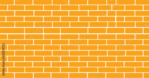 The image presents a seamless texture of an orange brick wall, characterized by its vibrant orange bricks and contrasting white mortar. 