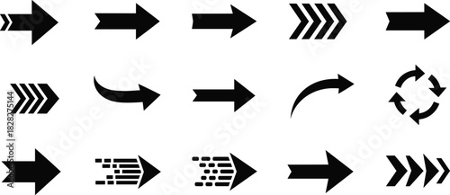 Arrow Set Directional Vector Graphics for Navigation and Design