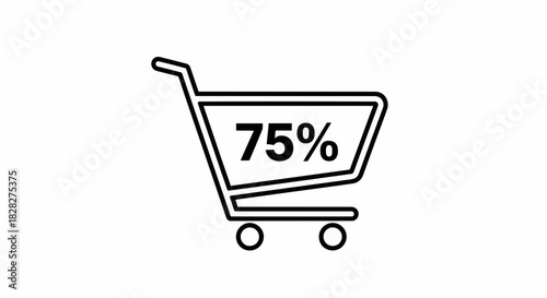 Shopping Cart Icon Announcing a Flash Sale, Highlighting Limited-Time Online Discounts and Urgent Promotional Offers for E-commerce Shoppers