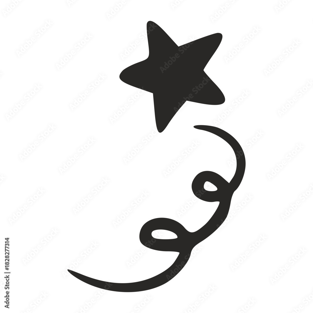 Naklejka premium Handdrawn swirling star trail doodle
