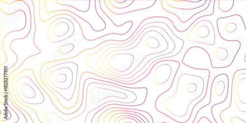 Topographic canyon geometric map relief texture with curved layers and shadow. abstract White background with a beautiful pattern, Topographic contour lines vector map seamless pattern vector.