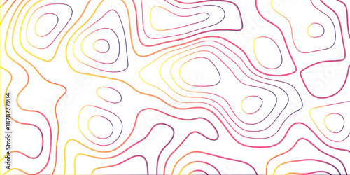 Topographic canyon geometric map relief texture with curved layers and shadow. abstract White background with a beautiful pattern, Topographic contour lines vector map seamless pattern vector.