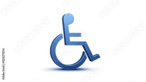 Blue accessible parking sign icon with wheelchair symbol for disabled person