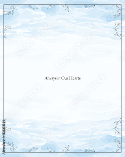 Sky blue background for funeral card.