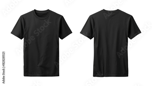 Black Tshirt Front and Back Mockup