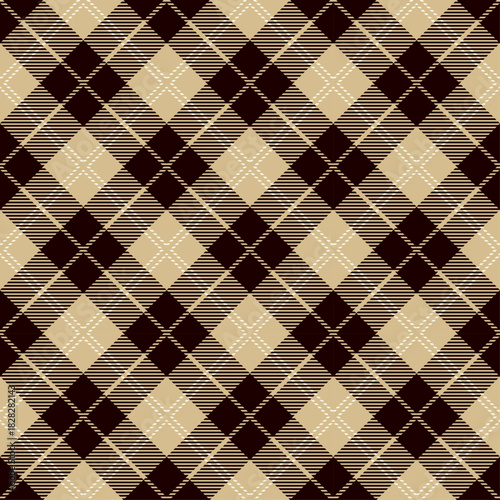 seamless traditional scottish brown beige soft pastel yellow tartan pattern classic checkered textile texture fashion design fabric wrapping paper high resolution plaid pattern suitable for clothing 