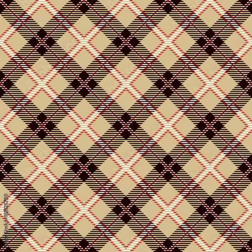 seamless traditional scottish brown beige soft pastel yellow tartan pattern classic checkered textile texture fashion design fabric wrapping paper high resolution plaid pattern suitable for clothing 