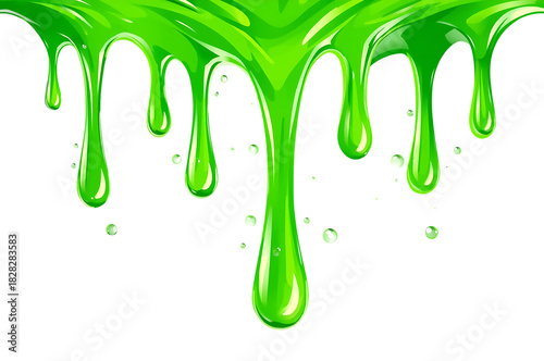 Green Slime Dripping on Black Background Design