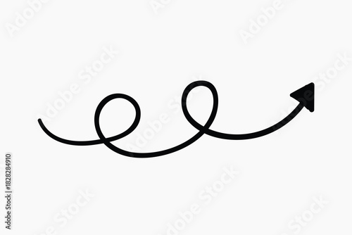 Curved arrow indicating upward direction illustration vector