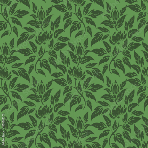 flower floral pattern seamless vector leaf texture 