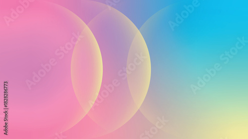 Abstract circle pink blue yellow gradient desktop wallpaper vector. Gradient pink blue Digital technology background. Abstract circle shape pink blue yellow gradient wallpaper background