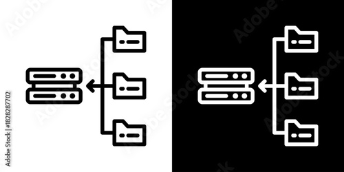 Data Storage Icon Of Flat Black And White Style 