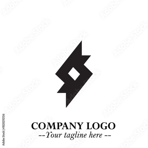 Sleek Electrical Logo Symbol on a Clean White Background for Modern Branding Design Elements Art