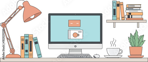 Modern Startup Office Desk Workspace Setup