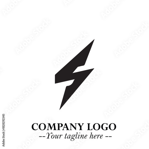 Sleek Electrical Logo Symbol on a Clean White Background for Modern Branding Design Elements Art