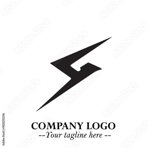 Sleek Electrical Logo Symbol on a Clean White Background for Modern Branding Design Elements Art