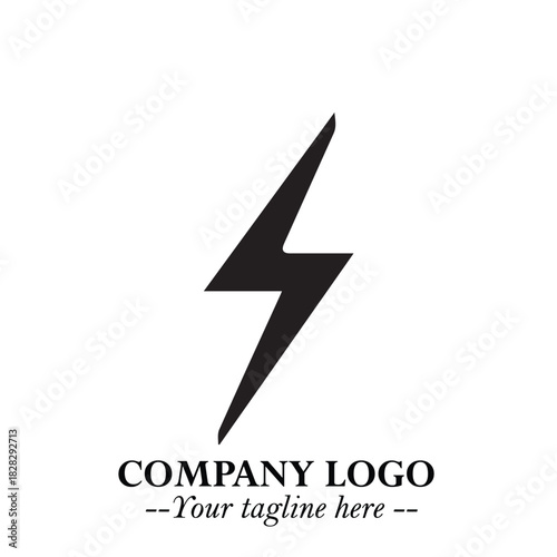 Sleek Electrical Logo Symbol on a Clean White Background for Modern Branding Design Elements Art