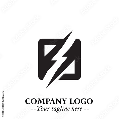 Sleek Electrical Logo Symbol on a Clean White Background for Modern Branding Design Elements Art