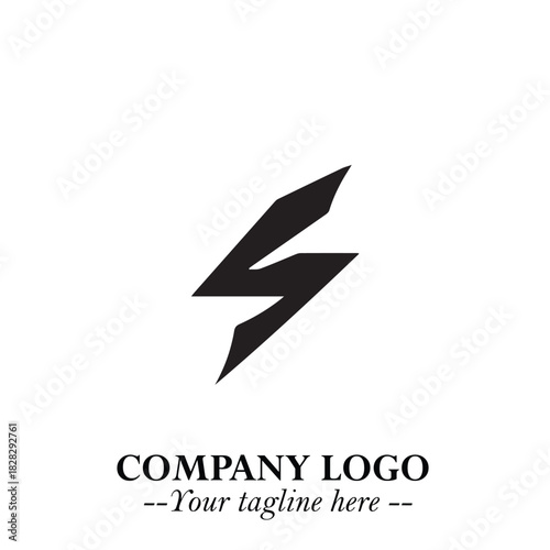 Sleek Electrical Logo Symbol on a Clean White Background for Modern Branding Design Elements Art