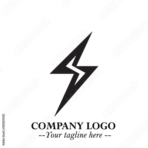 Sleek Electrical Logo Symbol on a Clean White Background for Modern Branding Design Elements Art