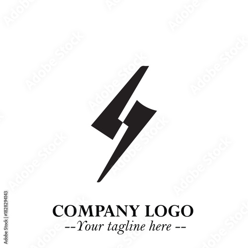 Sleek Electrical Logo Symbol on a Clean White Background for Modern Branding Design Elements Art