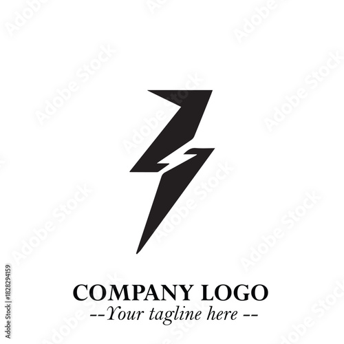 Sleek Electrical Logo Symbol on a Clean White Background for Modern Branding Design Elements Art