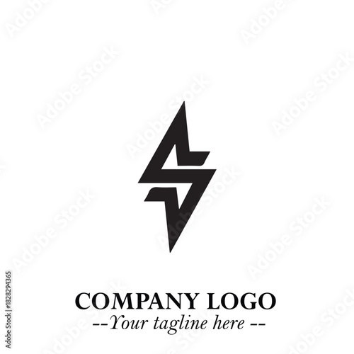 Sleek Electrical Logo Symbol on a Clean White Background for Modern Branding Design Elements Art