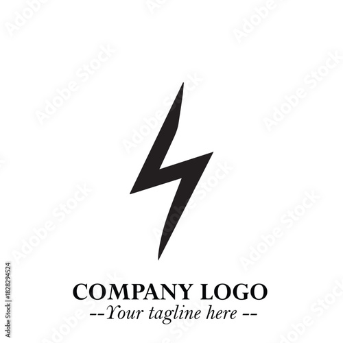 Sleek Electrical Logo Symbol on a Clean White Background for Modern Branding Design Elements Art