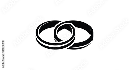 Interlocking rings symbolizing unity and partnership in a minimalist silhouette