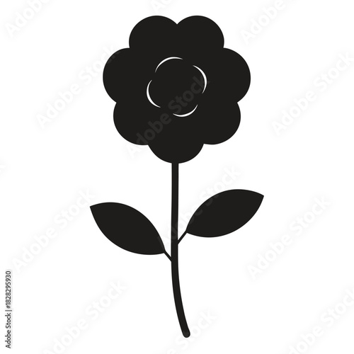 black and white flower