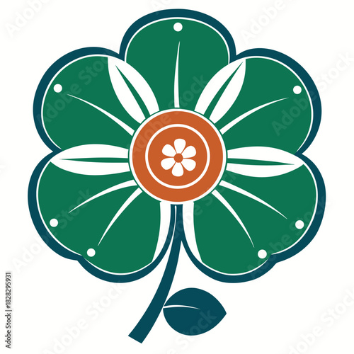 penny flower silhouette on white background