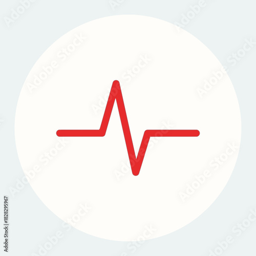 Free Download Red electrocardiogram line graphic with rounded edges. - GFXLoad