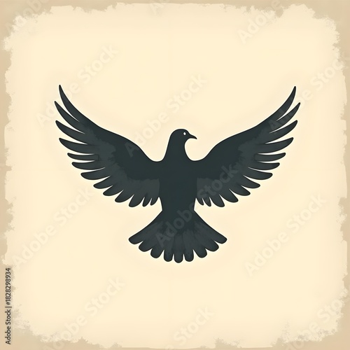 Black Eagle Silhouette – Vintage Grunge Style