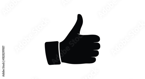 Thumbs up hand gesture silhouette of approval and positive feedback