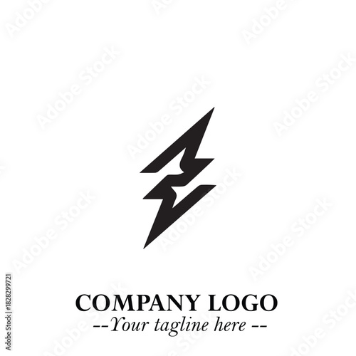 Sleek Electrical Logo Symbol on a Clean White Background for Modern Branding Design Elements Art