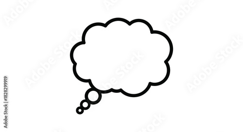 Simple empty thought speech bubble icon with outline for ideas