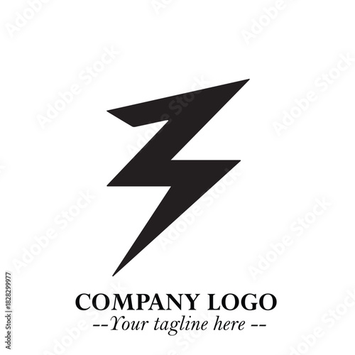 Sleek Electrical Logo Symbol on a Clean White Background for Modern Branding Design Elements Art