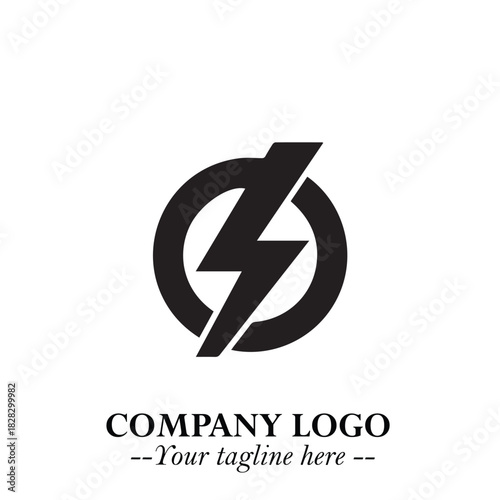 Sleek Electrical Logo Symbol on a Clean White Background for Modern Branding Design Elements Art