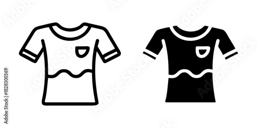 T-Shirt outline and pictogram Icon Clothing Apparel Casual Fashion Outfit Minimal Design Illustration for  t-shirt, shirt, clothing, apparel.