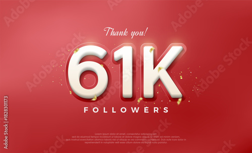 Simple and elegant design for a thank you 61k followers.