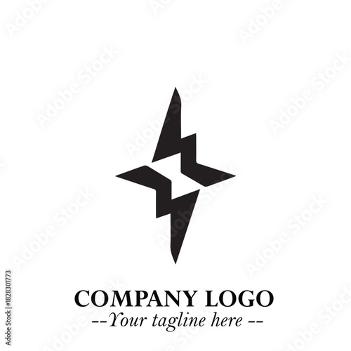 Sleek Electrical Logo Symbol on a Clean White Background for Modern Branding Design Elements Art