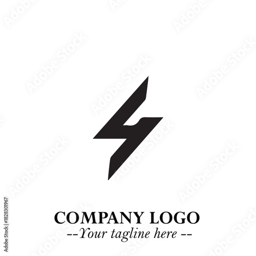 Sleek Electrical Logo Symbol on a Clean White Background for Modern Branding Design Elements Art