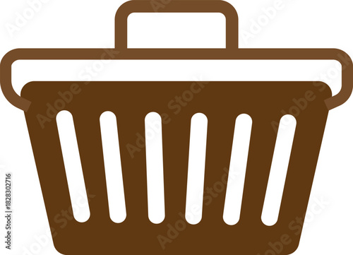 shopping basket vector icon. Supermarket cart sign. Isolated checkout sign. Shopping basket vector
